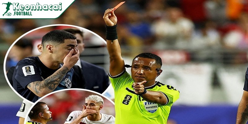 Miguel Almiron trở thành cầu thủ đầu tiên nhận thẻ đỏ theo luật mới