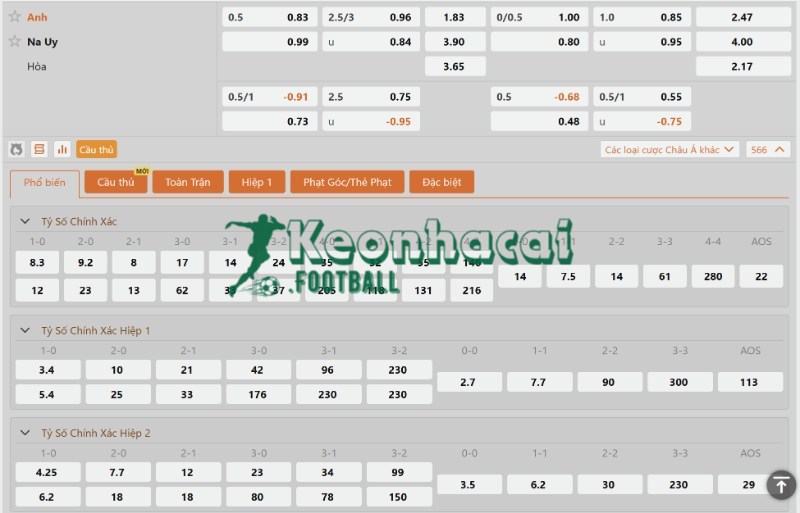 Soi kèo Na Uy vs Anh - 4h00 ngày 12/7 - World Cup 4 Tỷ lệ kèo Na Uy vs Anh